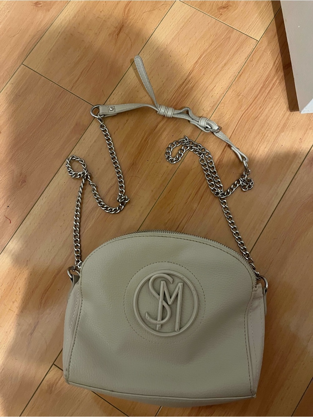 Steve Madden Monogram Crossbody Bag Purse Cream/Beige